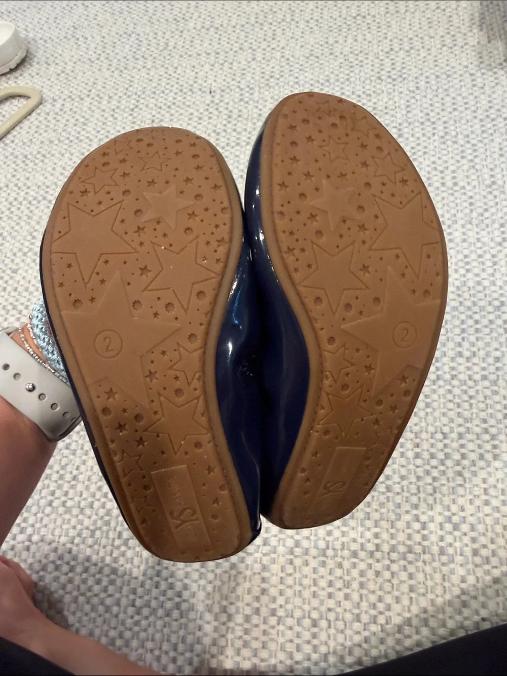 Yosi Samra Navy Patent Kids Ballet Flats